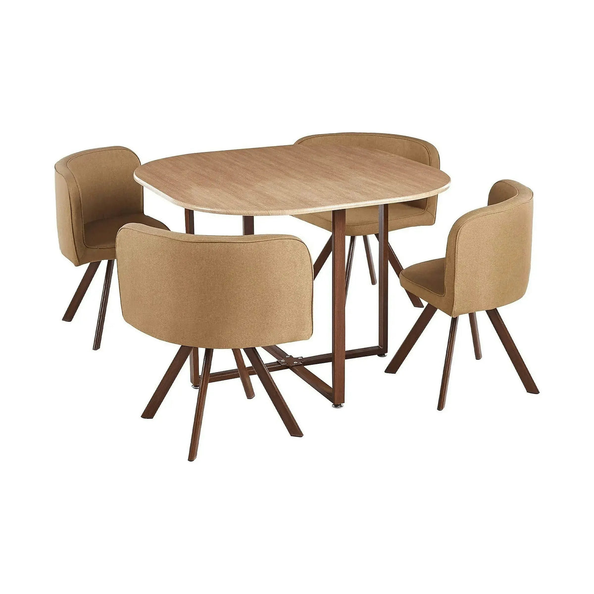 Set masa cu 4 scaune BEVIS NEW, stejar/maro