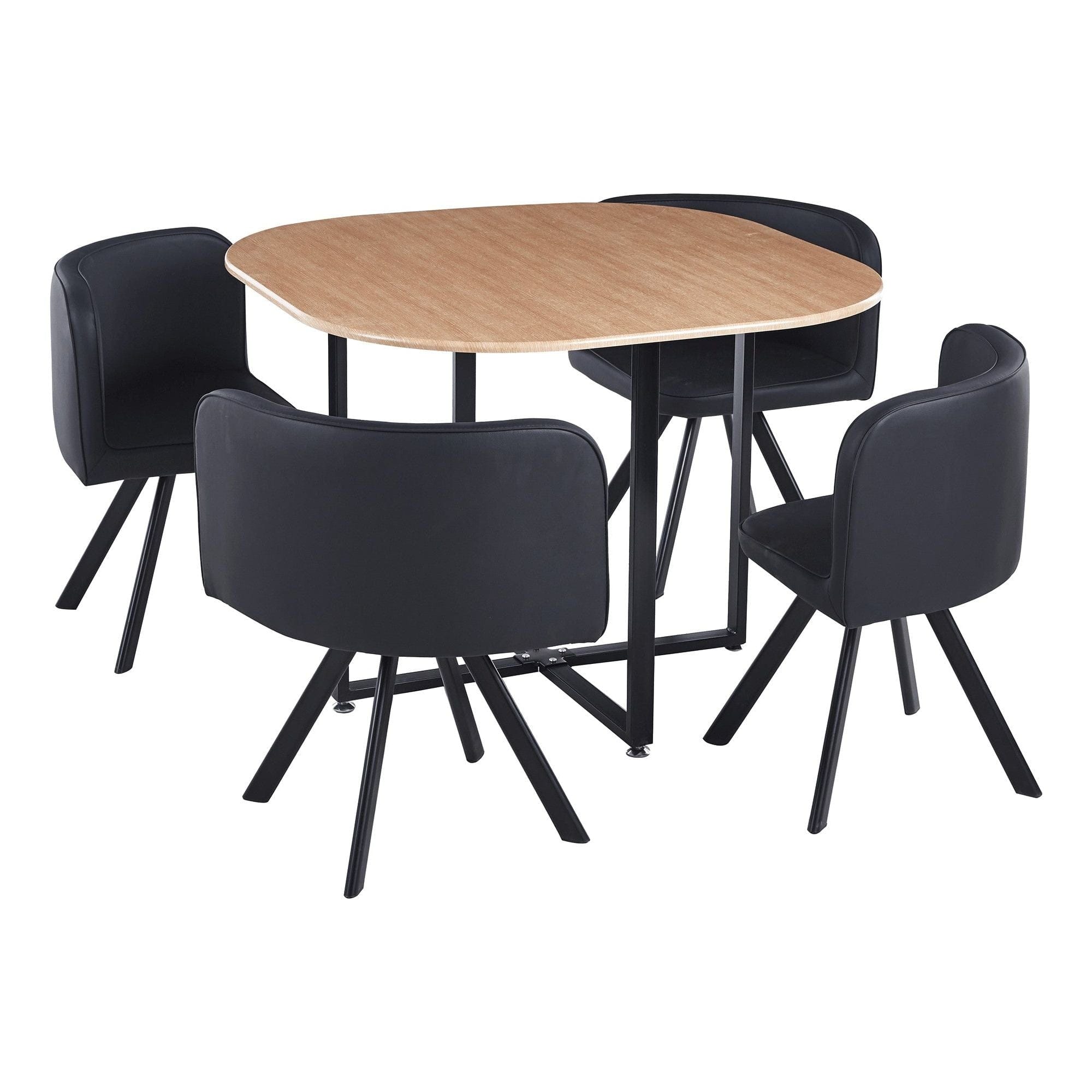 Set masa cu 4 scaune BEVIS NEW, stejar/negru