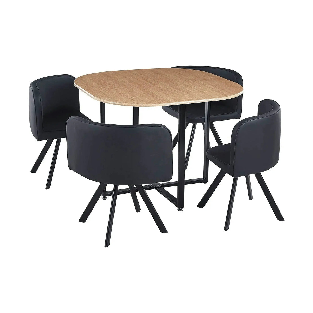 Set masa cu 4 scaune BEVIS NEW, stejar/negru