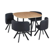 Set masa cu 4 scaune BEVIS NEW, stejar/negru