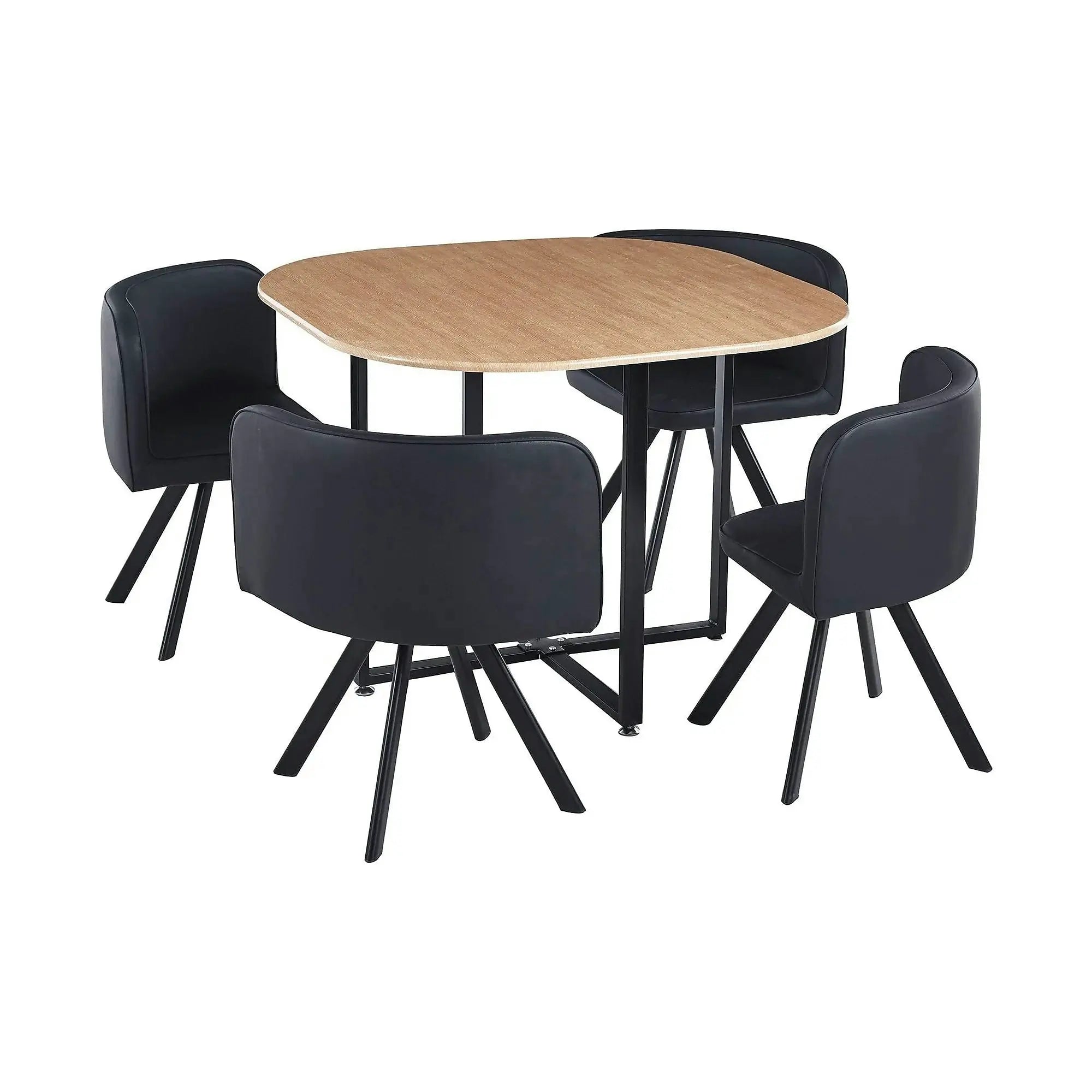 Set masa cu 4 scaune BEVIS NEW, stejar/negru