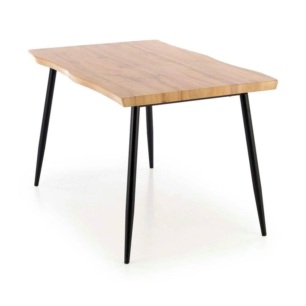 Set masa cu 4 scaune DICKY, stejar/negru/gri, stofa clasica/PAL/metal