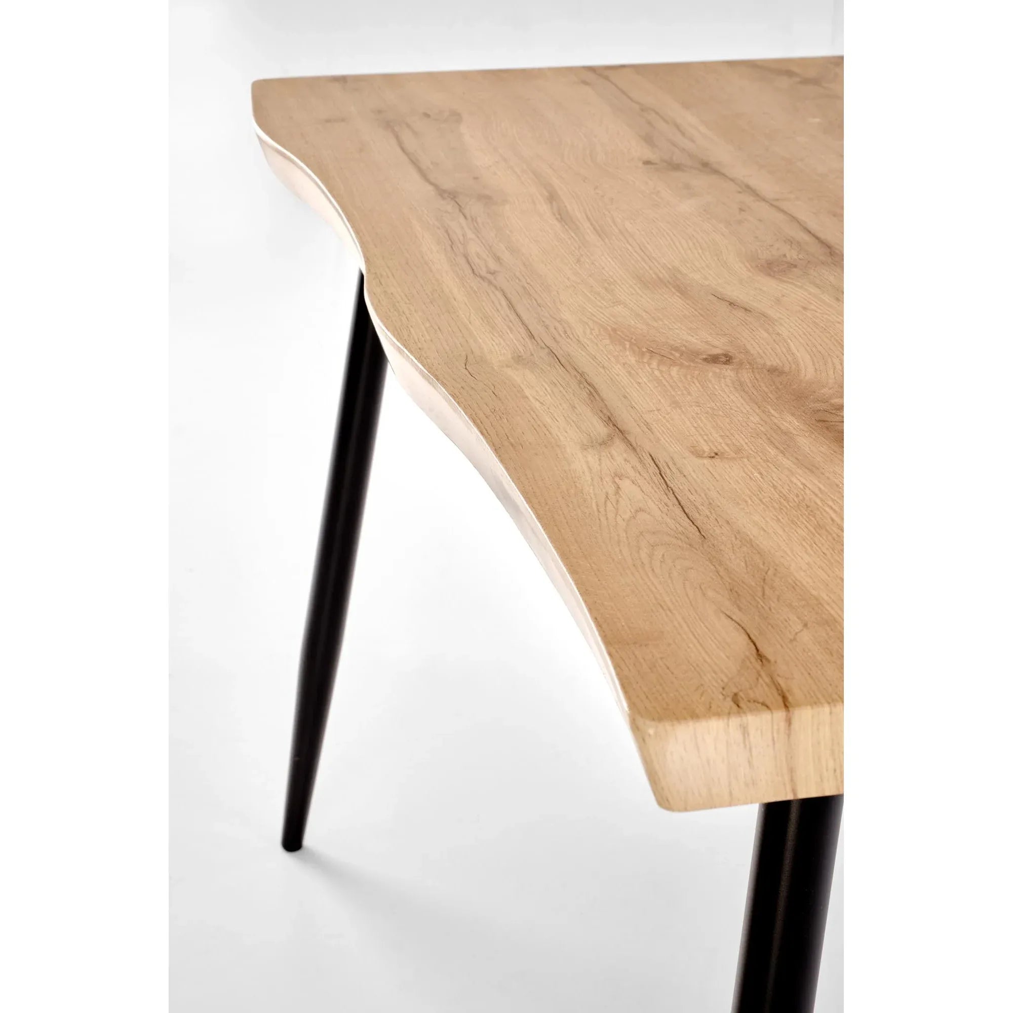 Set masa cu 4 scaune DICKY, stejar/negru/gri, stofa clasica/PAL/metal