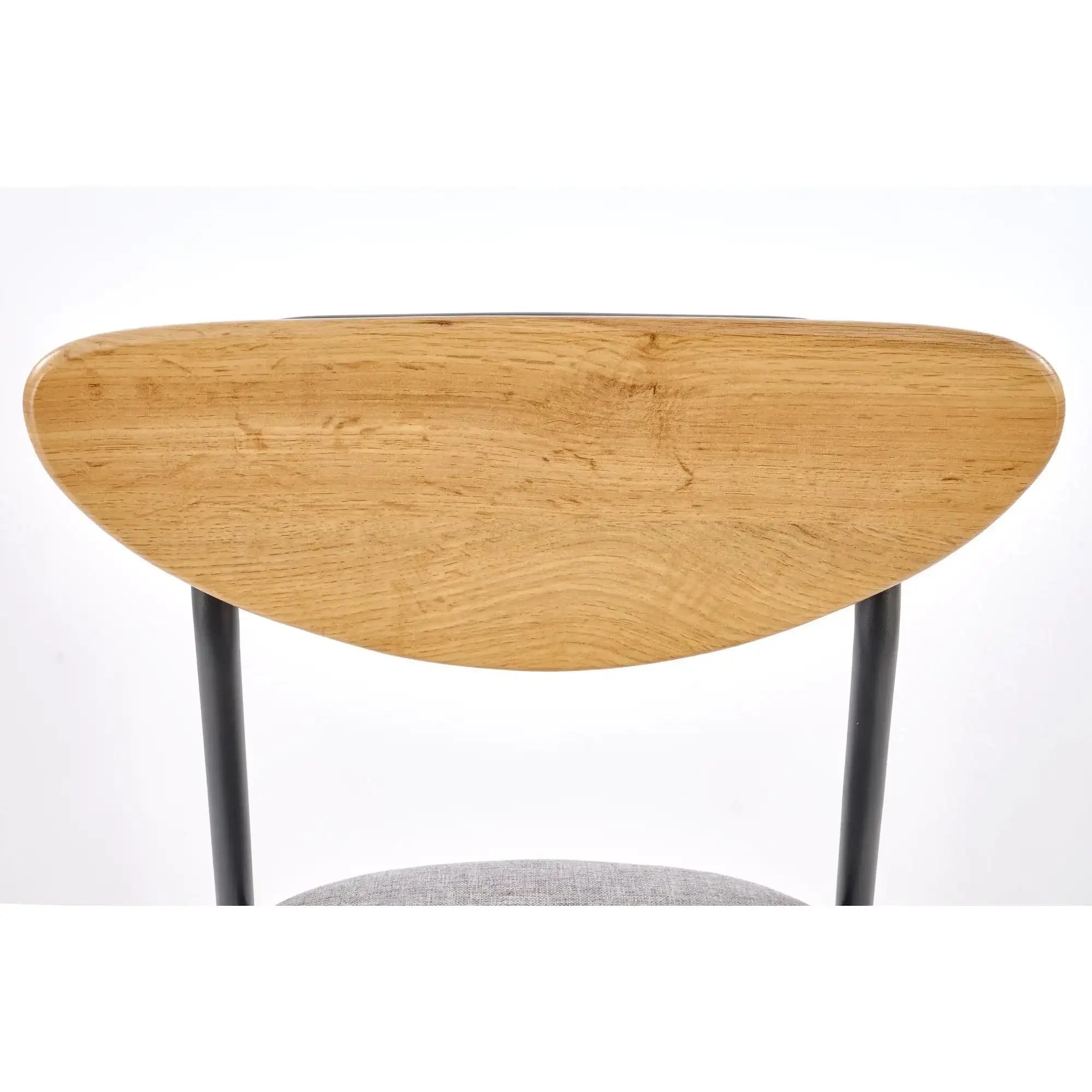 Set masa cu 4 scaune DICKY, stejar/negru/gri, stofa clasica/PAL/metal