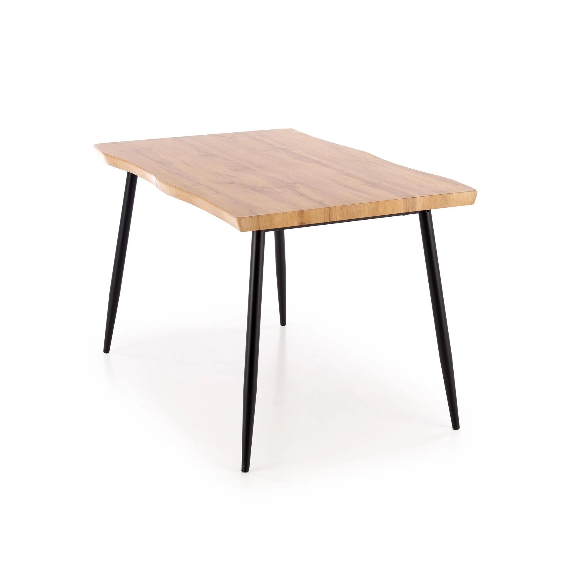 Set masa cu 4 scaune DICKY, stejar/negru/gri, stofa clasica/PAL/metal