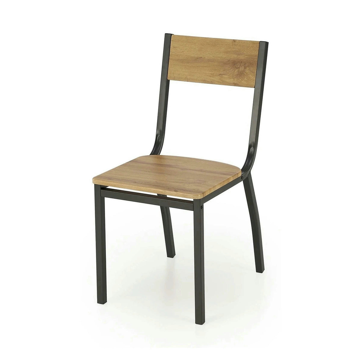 Set masa cu 4 scaune MILTON, stejar/negru, PAL/metal