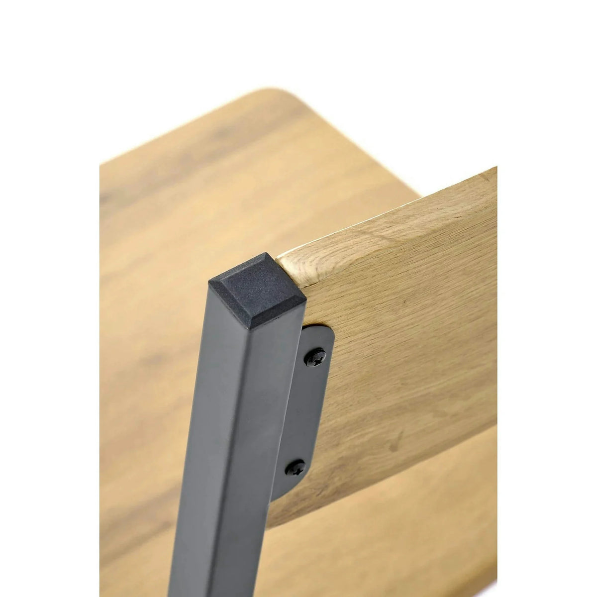 Set masa cu 4 scaune MILTON, stejar/negru, PAL/metal