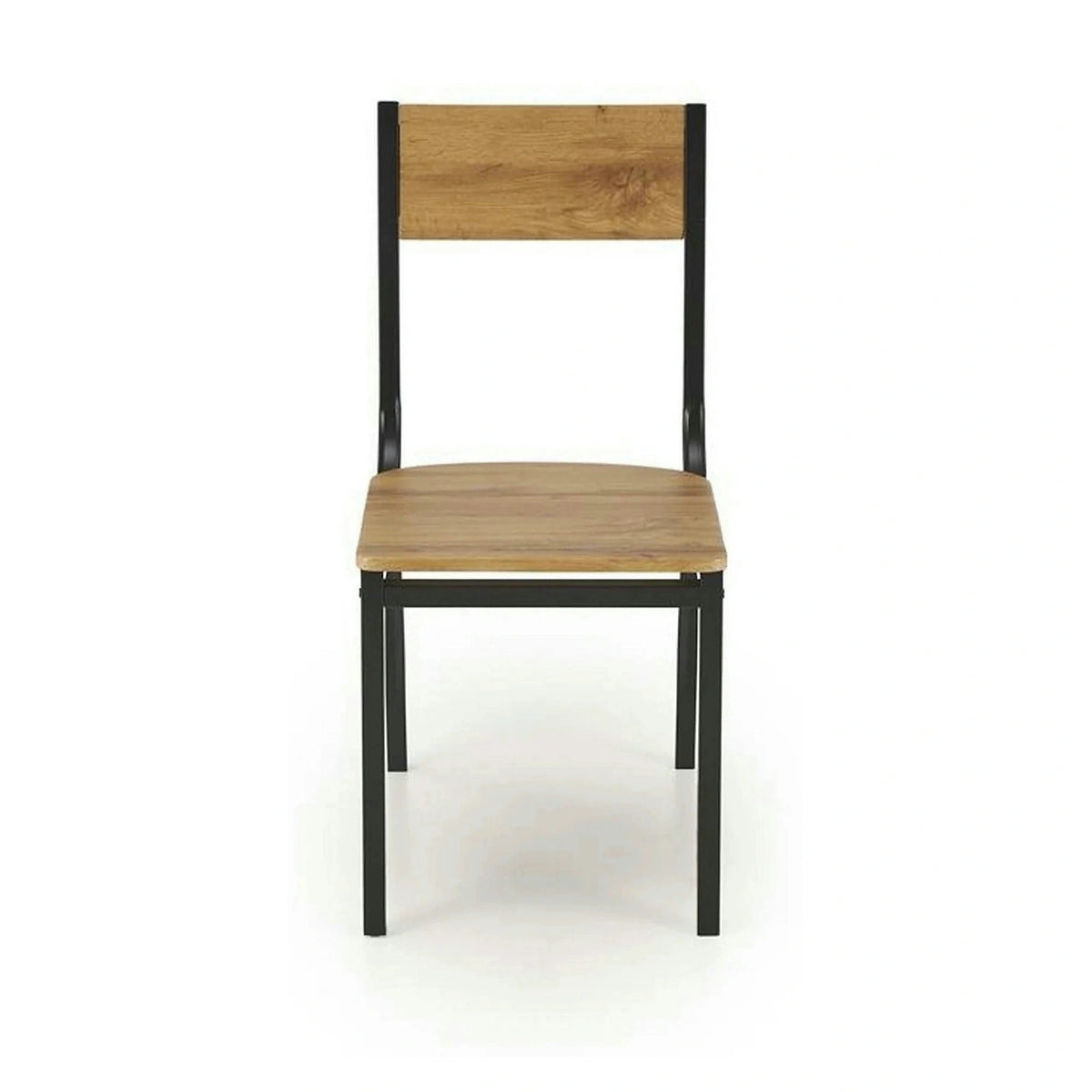 Set masa cu 4 scaune MILTON, stejar/negru, PAL/metal