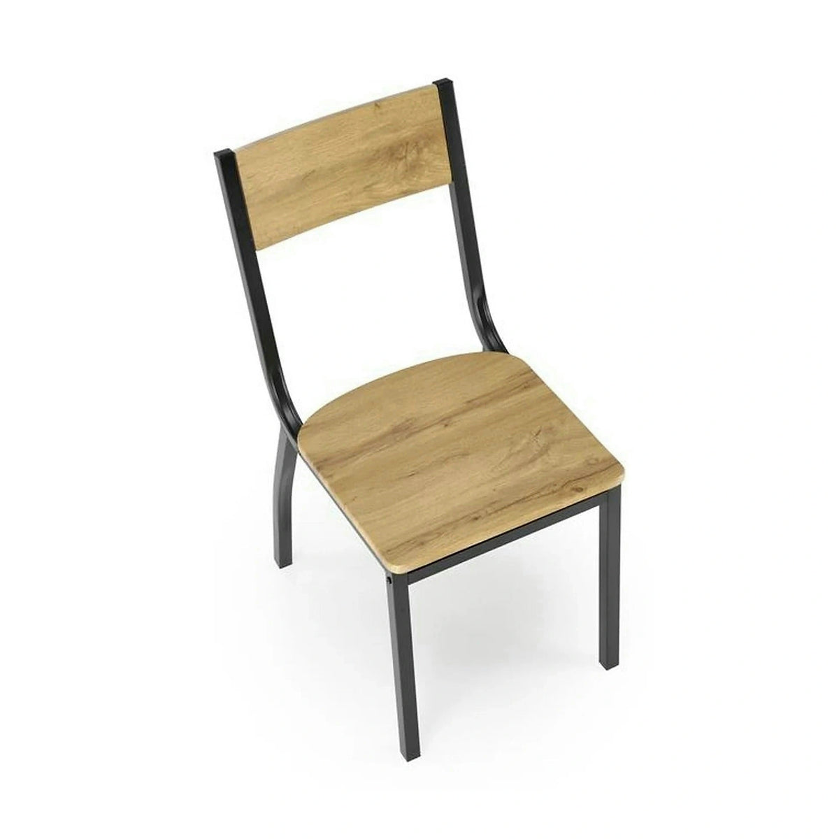 Set masa cu 4 scaune MILTON, stejar/negru, PAL/metal