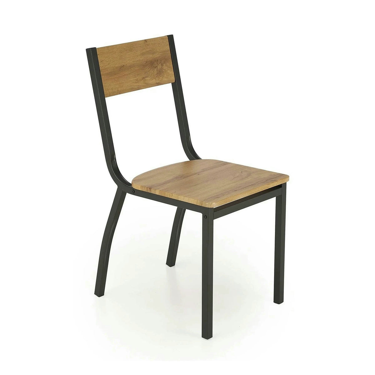 Set masa cu 4 scaune MILTON, stejar/negru, PAL/metal