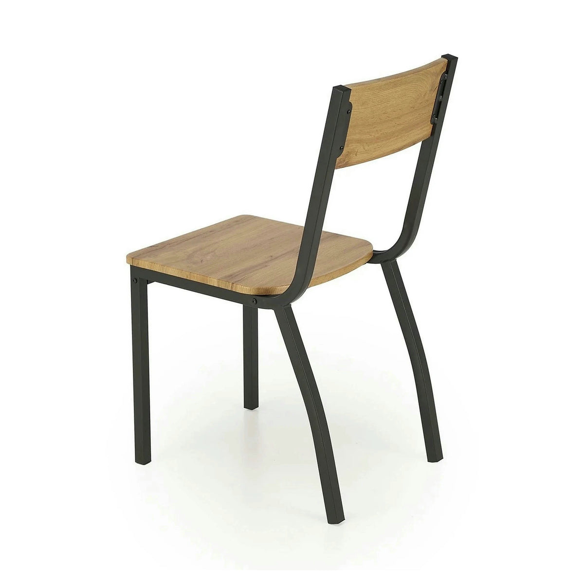 Set masa cu 4 scaune MILTON, stejar/negru, PAL/metal