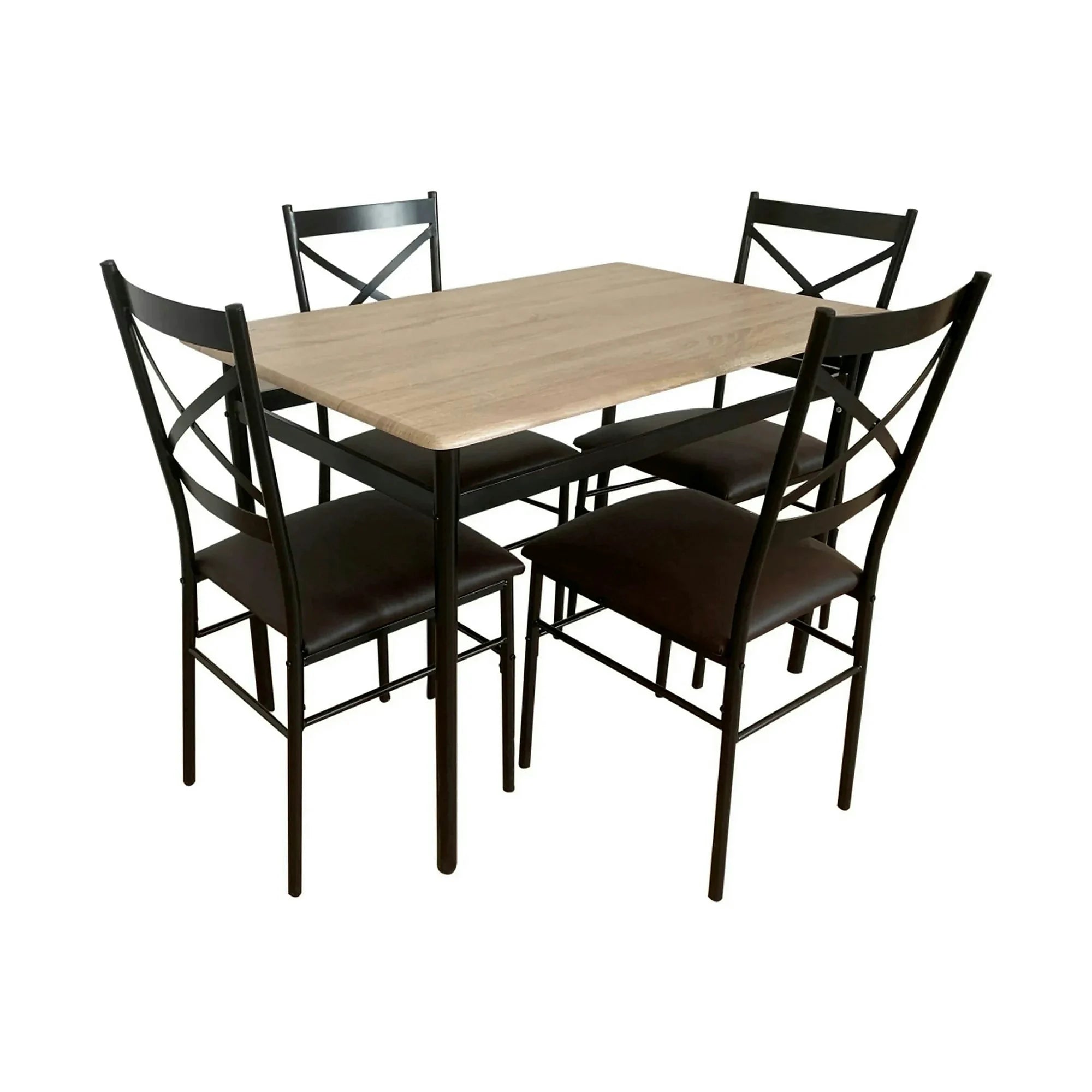 Set masa cu 4 scaune NAREN, stejar sonoma/negru