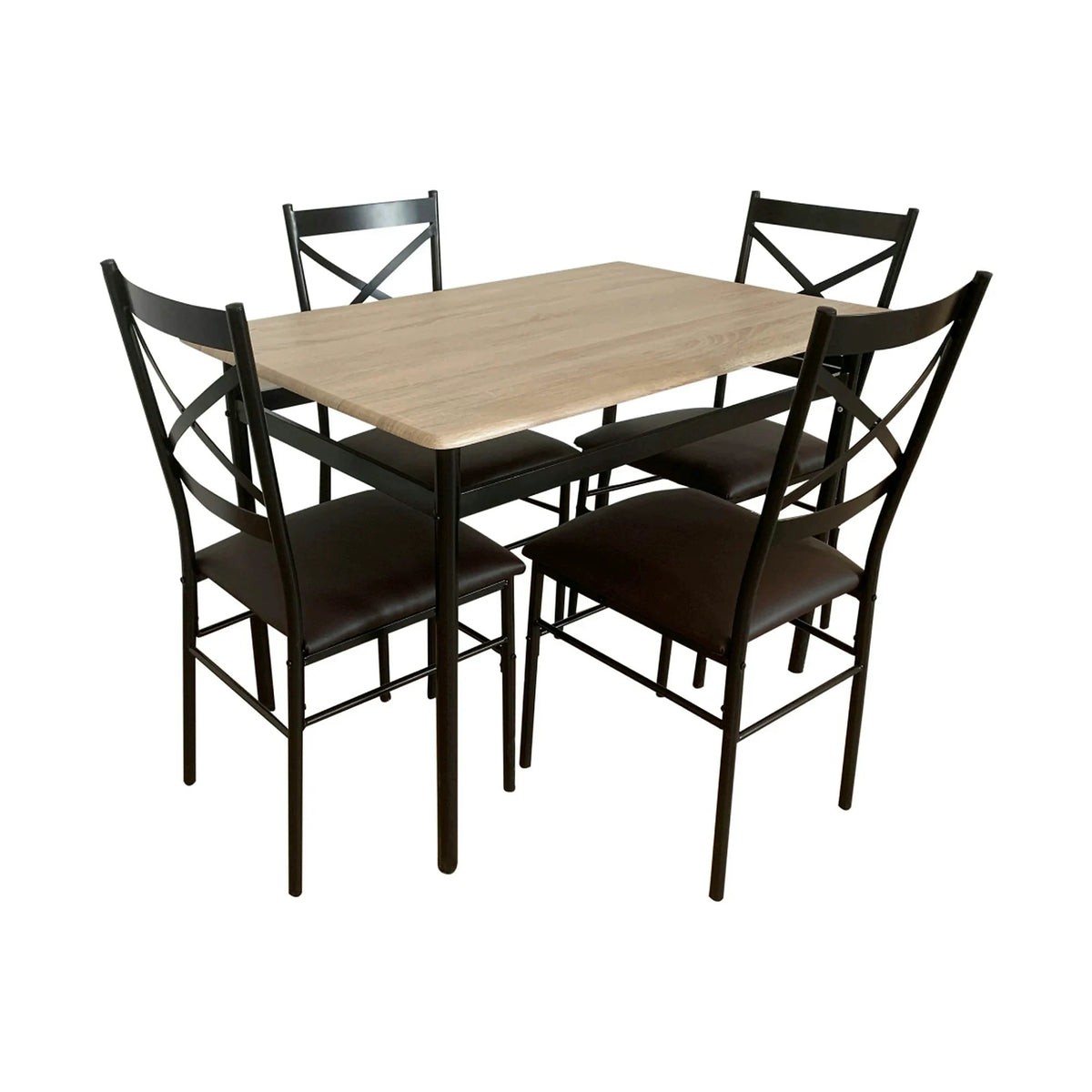 Set masa cu 4 scaune NAREN, stejar sonoma/negru