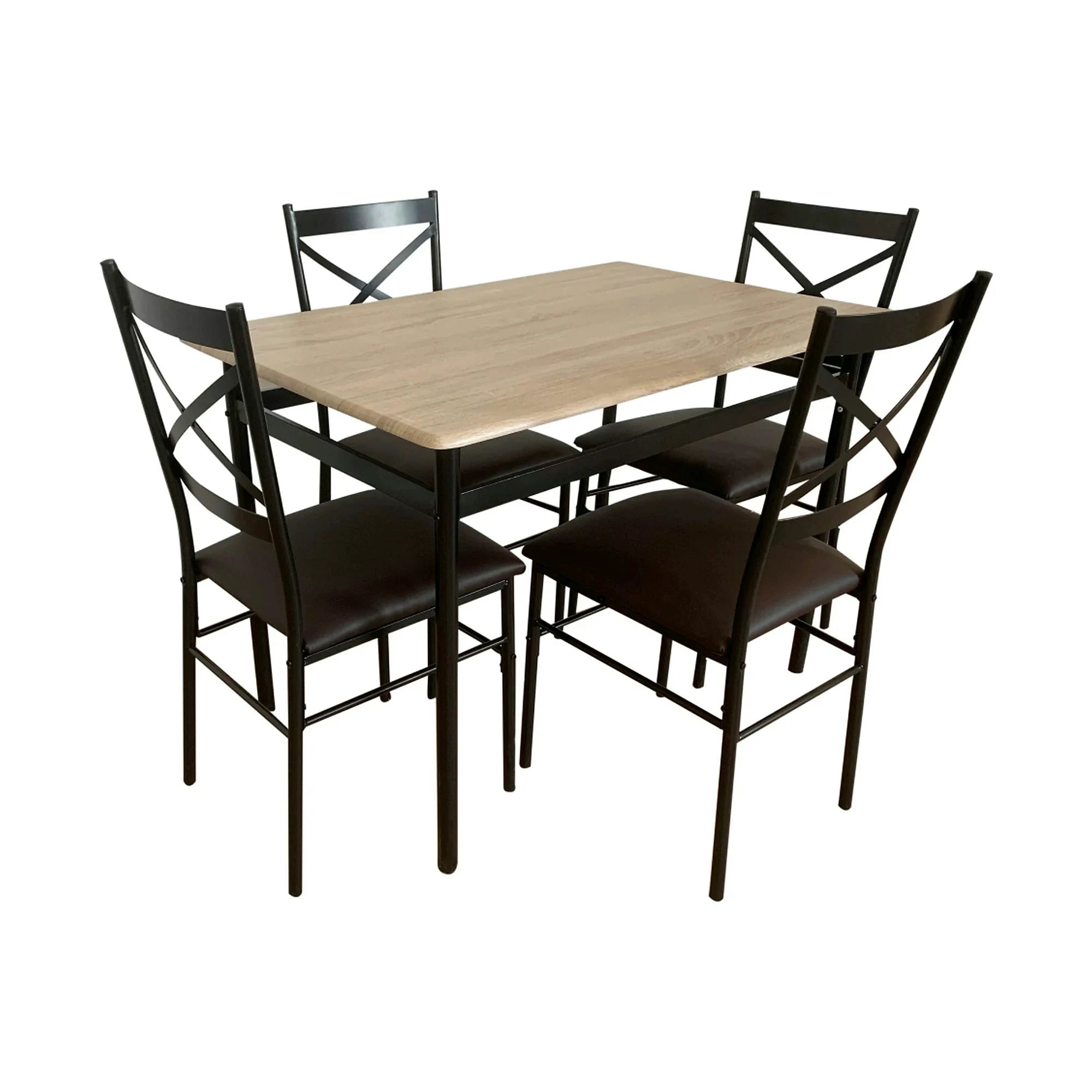 Set masa cu 4 scaune NAREN, stejar sonoma/negru