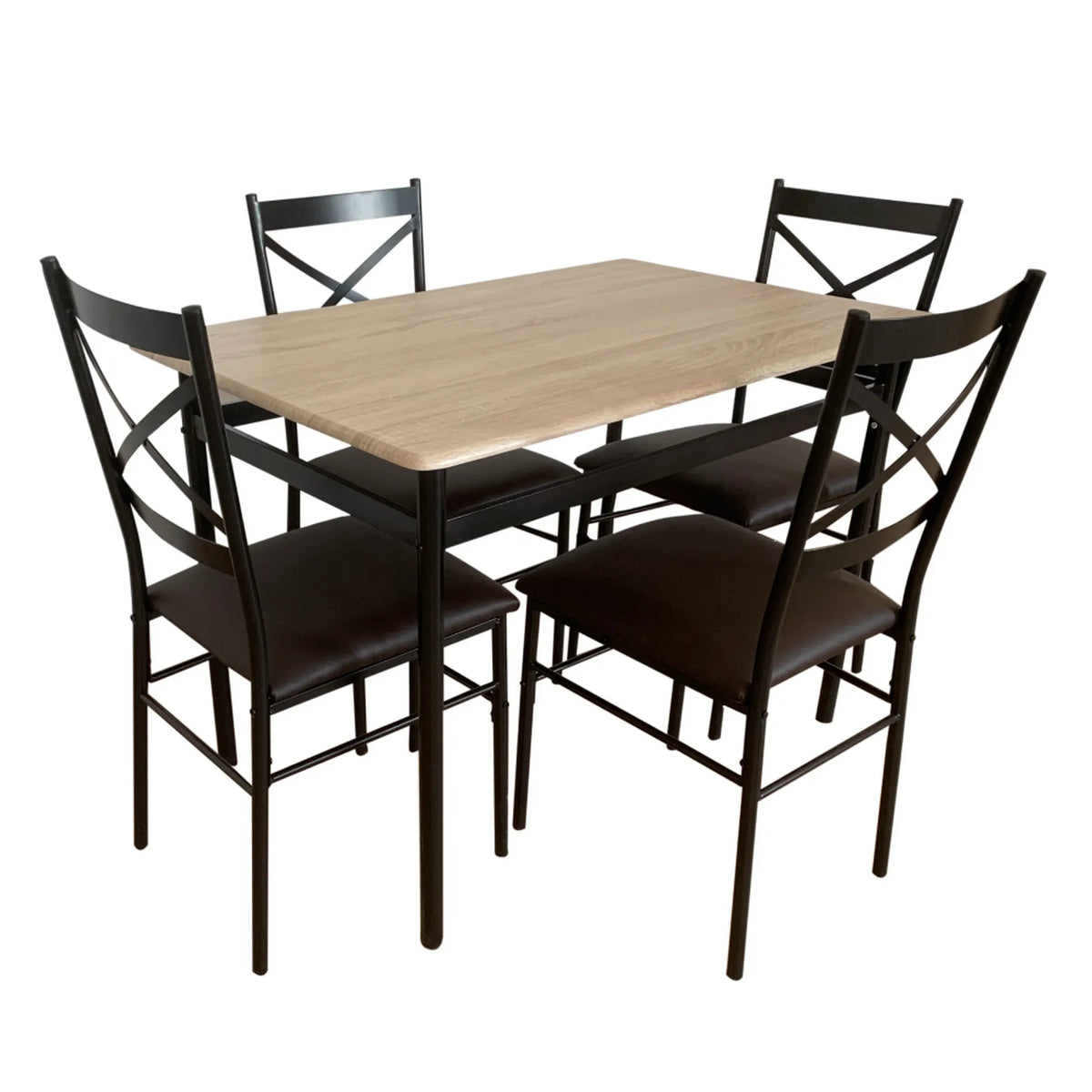 Set masa cu 4 scaune NAREN, stejar sonoma/negru