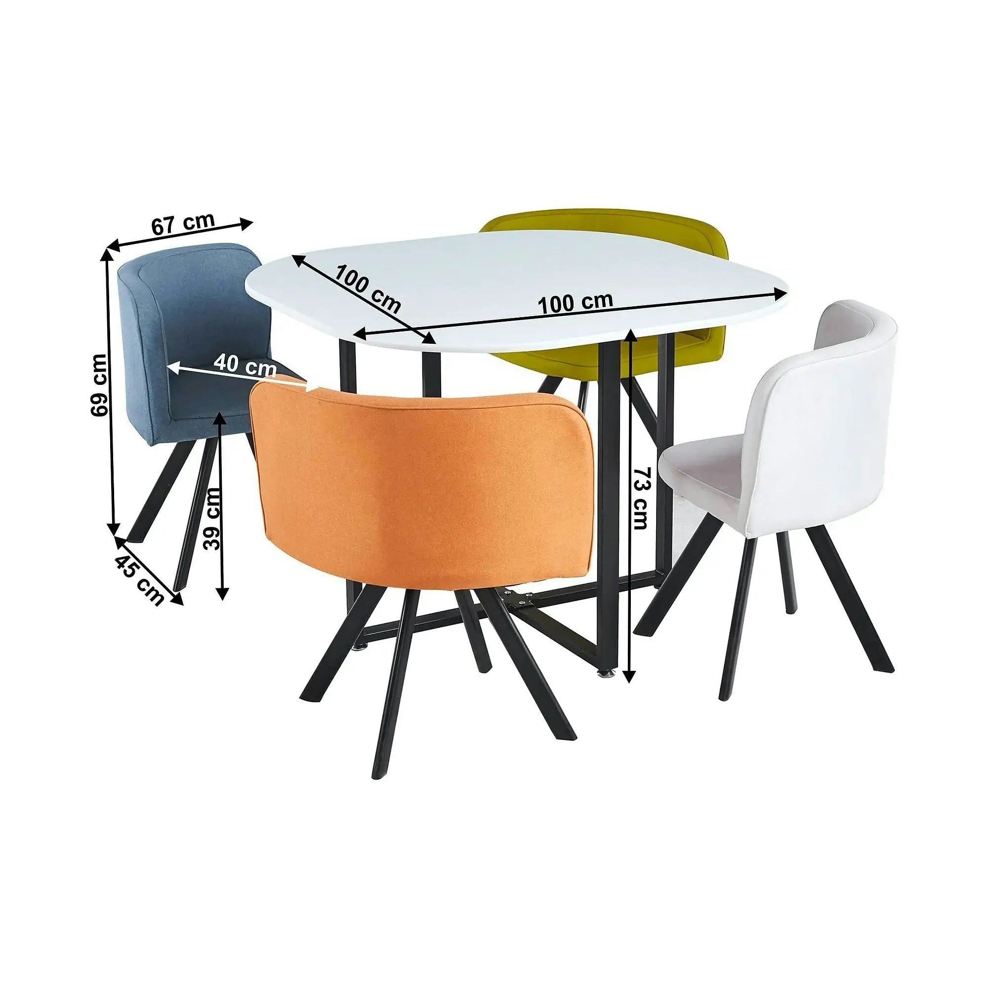 Set masa cu scaune de bucatarie BEVIS NEW, multicolor
