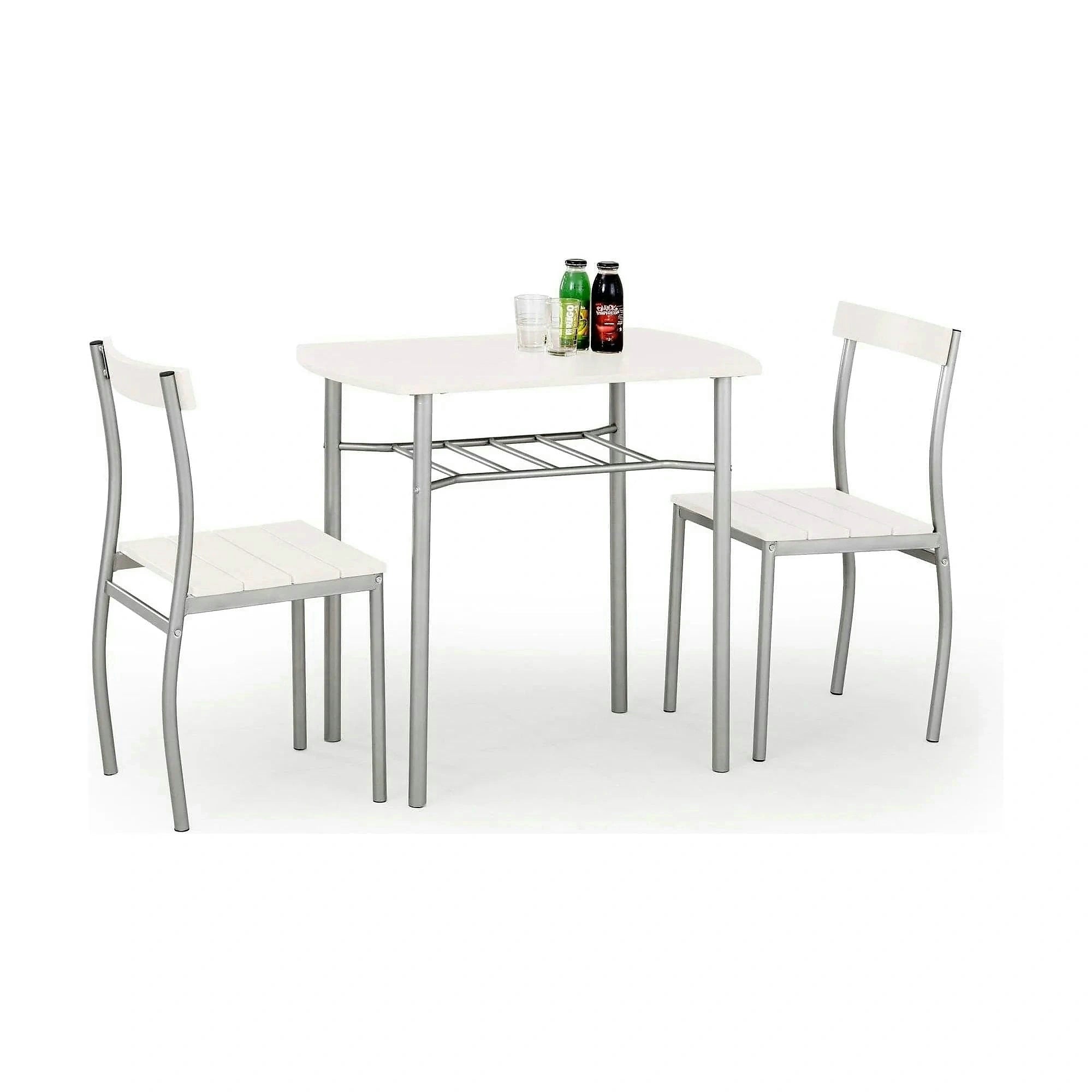 Set masa si 2 scaune LANCE, gri/alb