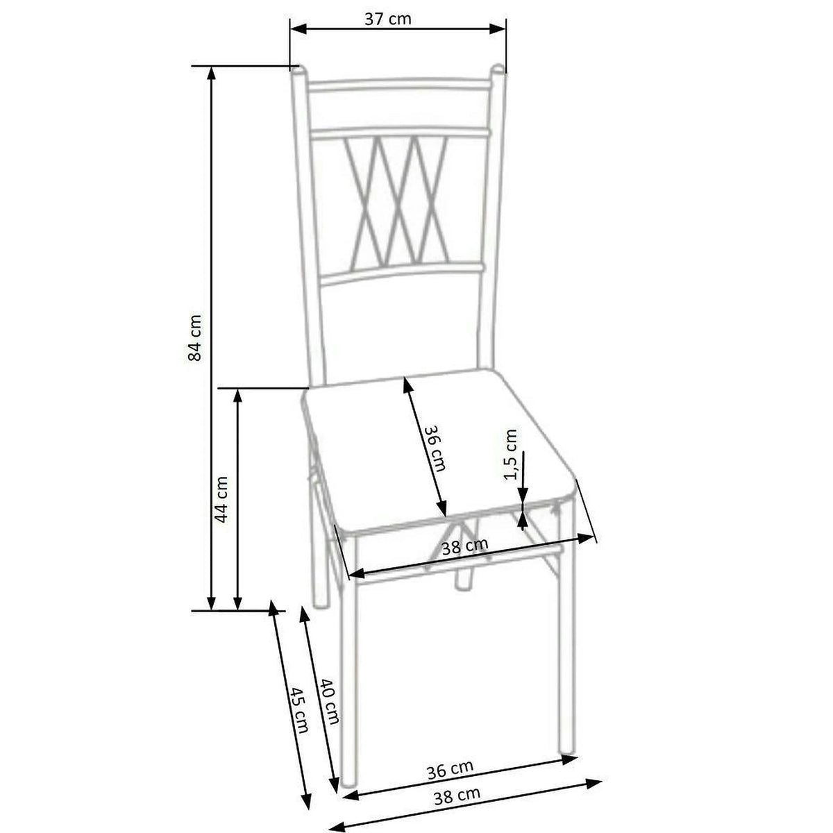 Set masa si 4 scaune FAUST, stejar