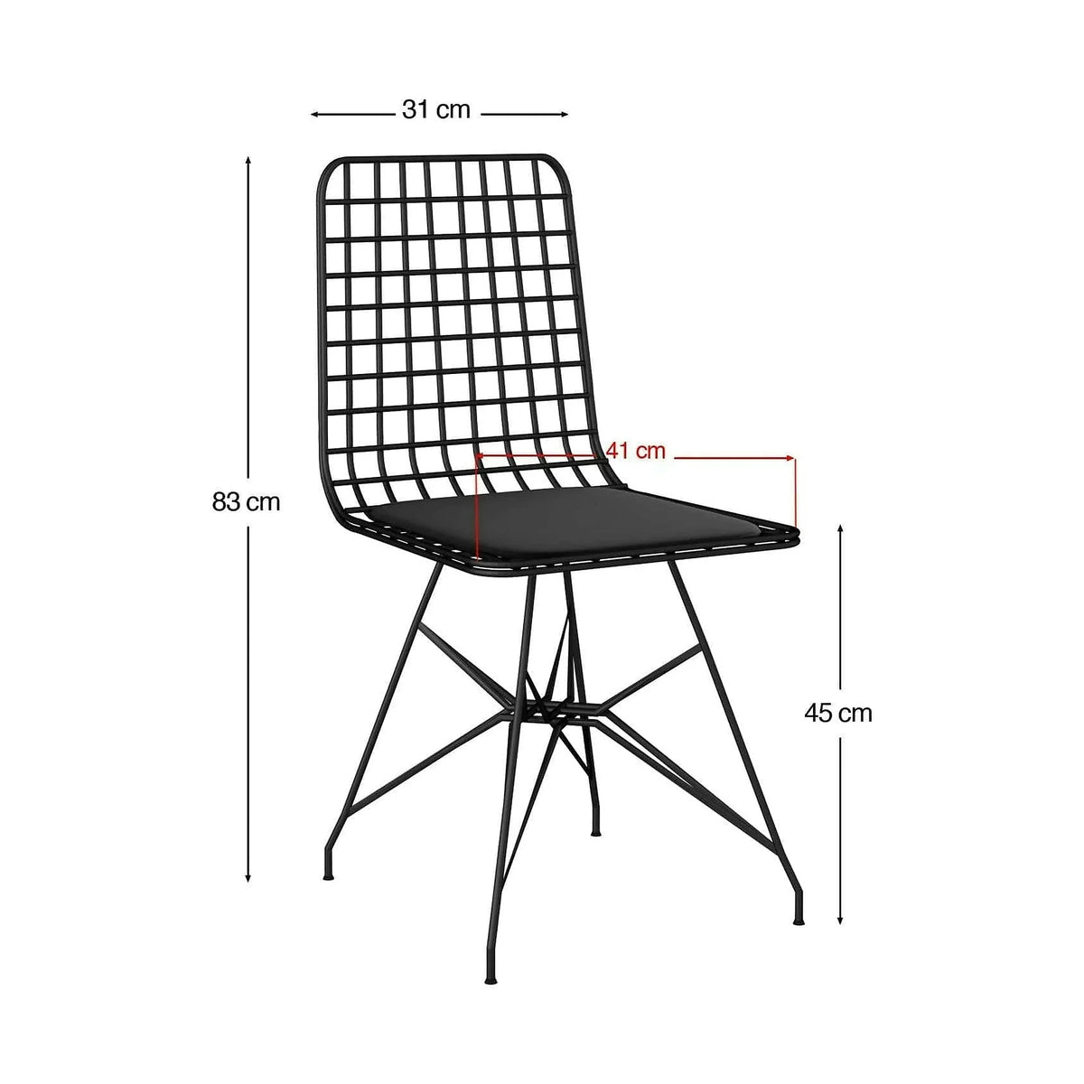 Set masa si 4 scaune NMSYMK001, stejar/negru, PAL melaminat/metal