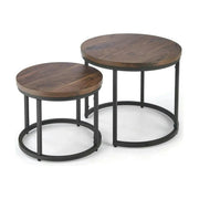 Set masute cafea OREO, nuc/negru
