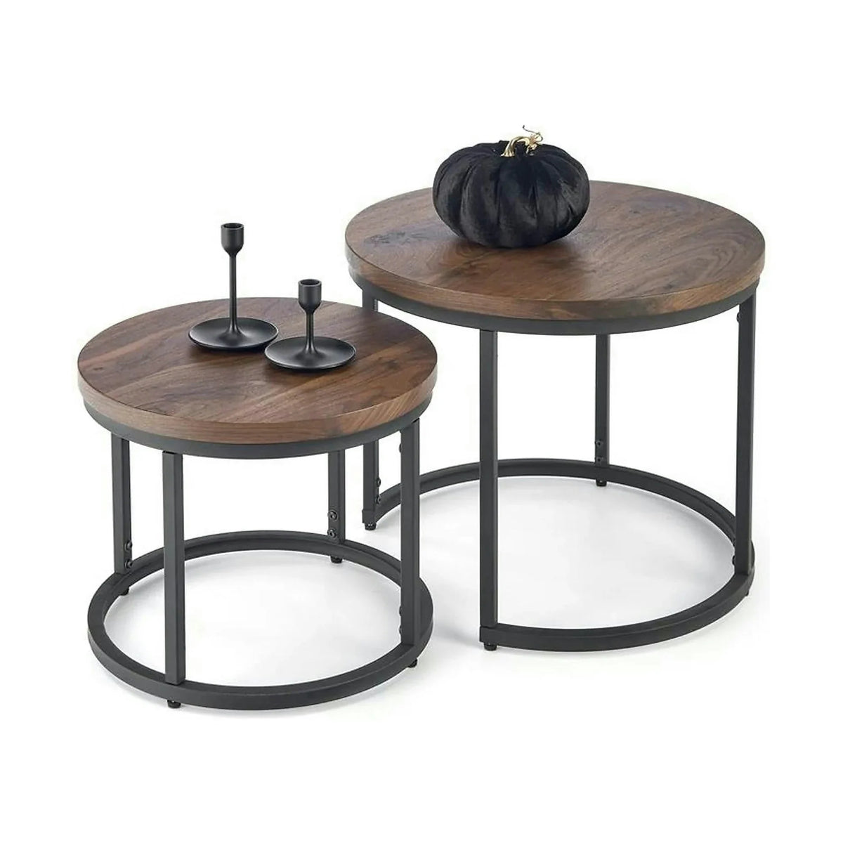 Set masute cafea OREO, nuc/negru