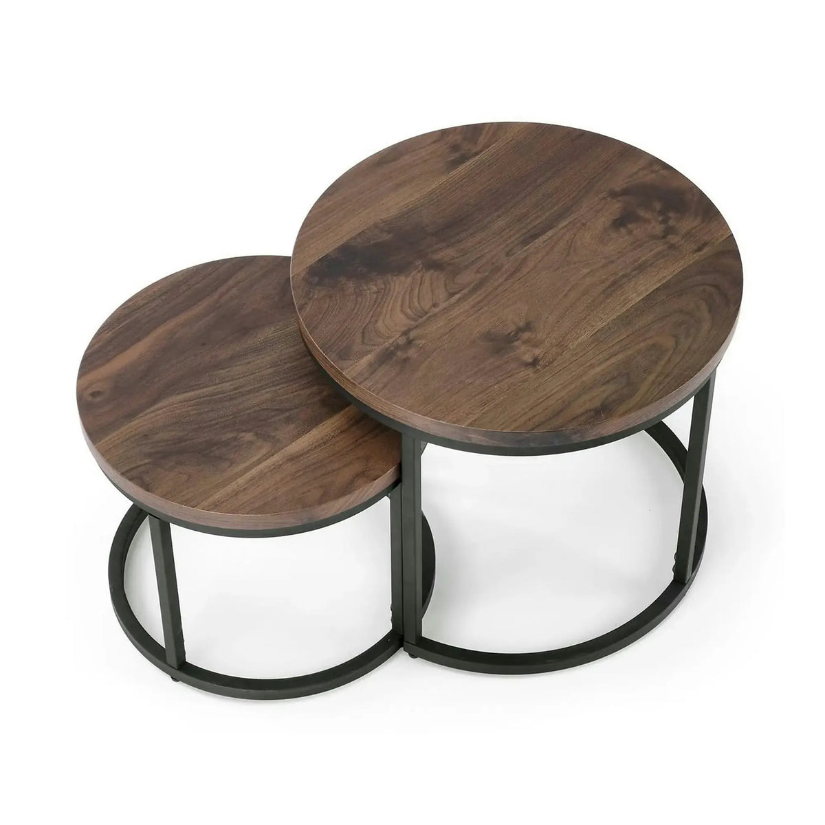Set masute cafea OREO, nuc/negru
