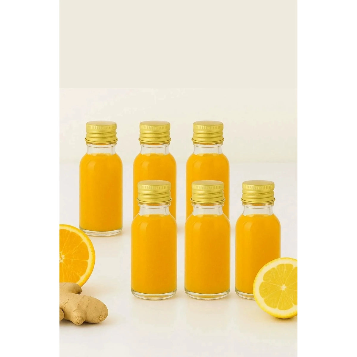 Set sticle TU-6LI100CCGOLDKAPAK, 6 piese, transparent/auriu, sticlă, 100 ml
