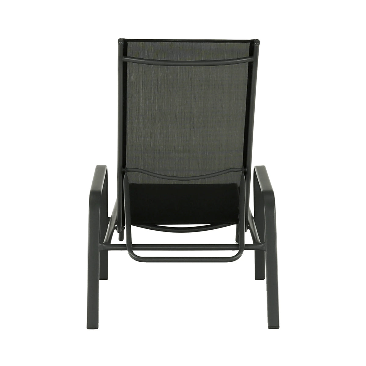 Sezlong gradina ATREO, negru/gri, material textil/metal, 64x161x48/100 cm