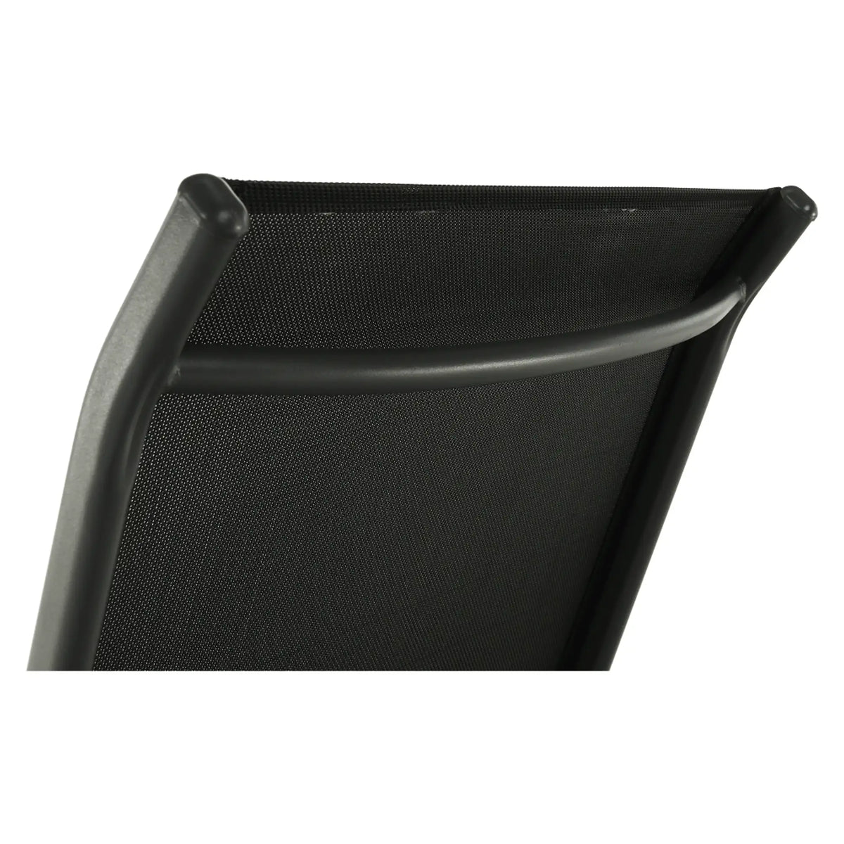 Sezlong gradina ATREO, negru/gri, material textil/metal, 64x161x48/100 cm