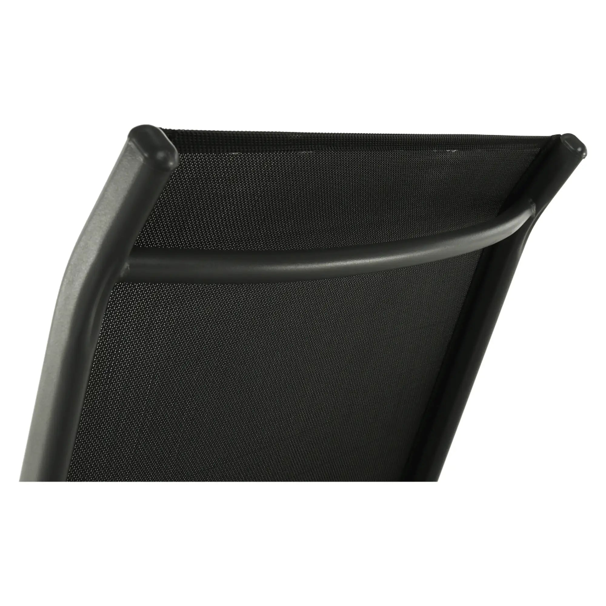 Sezlong gradina ATREO, negru/gri, material textil/metal, 64x161x48/100 cm