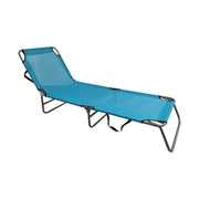 Sezlong gradina KELEO, gri/albastru deschis, plasa/otel, 58x182x79 cm