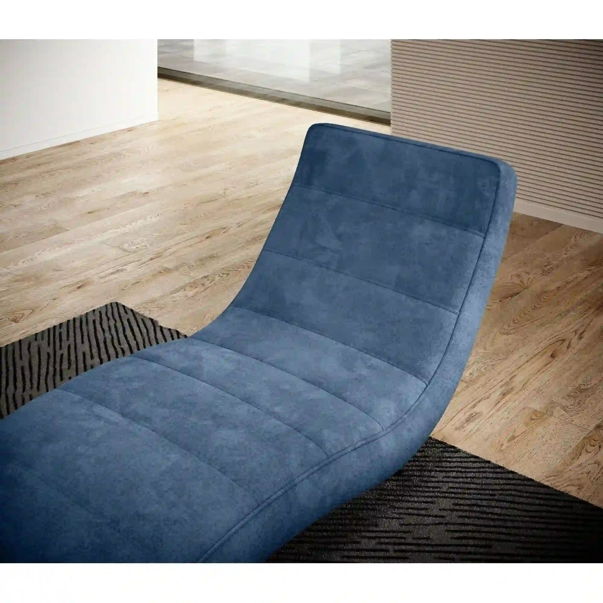 Sezlong KOBE, stofa catifelata albastru - Monolith 77, reglaj electric, 75x158/178x58/86 cm