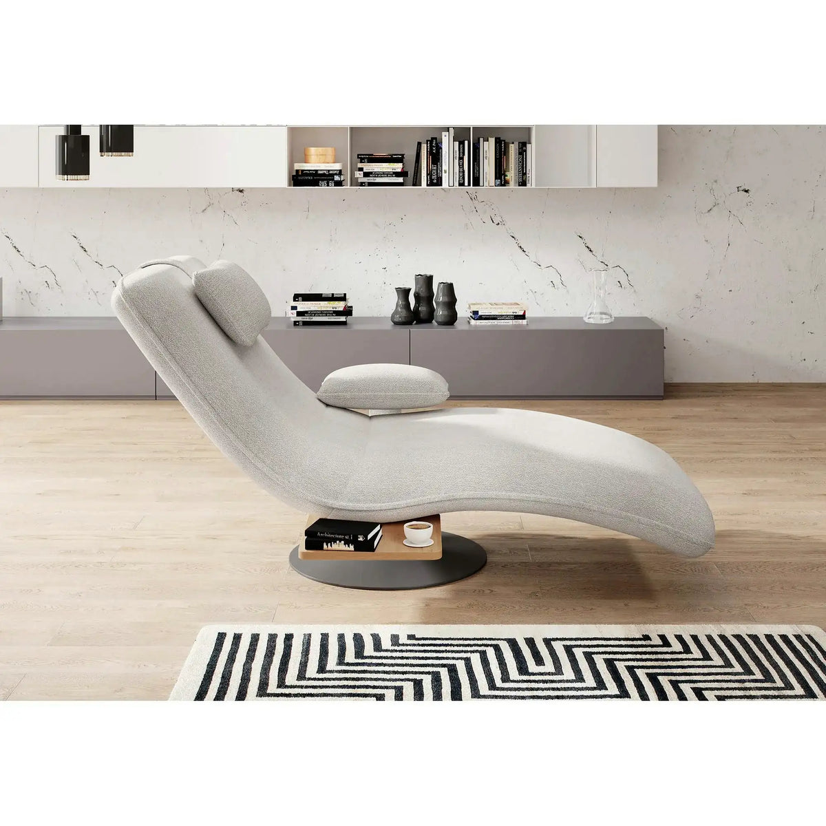 Sezlong rotativ EVO, stofa clasica bej - Austin 2, 78x163x86 cm