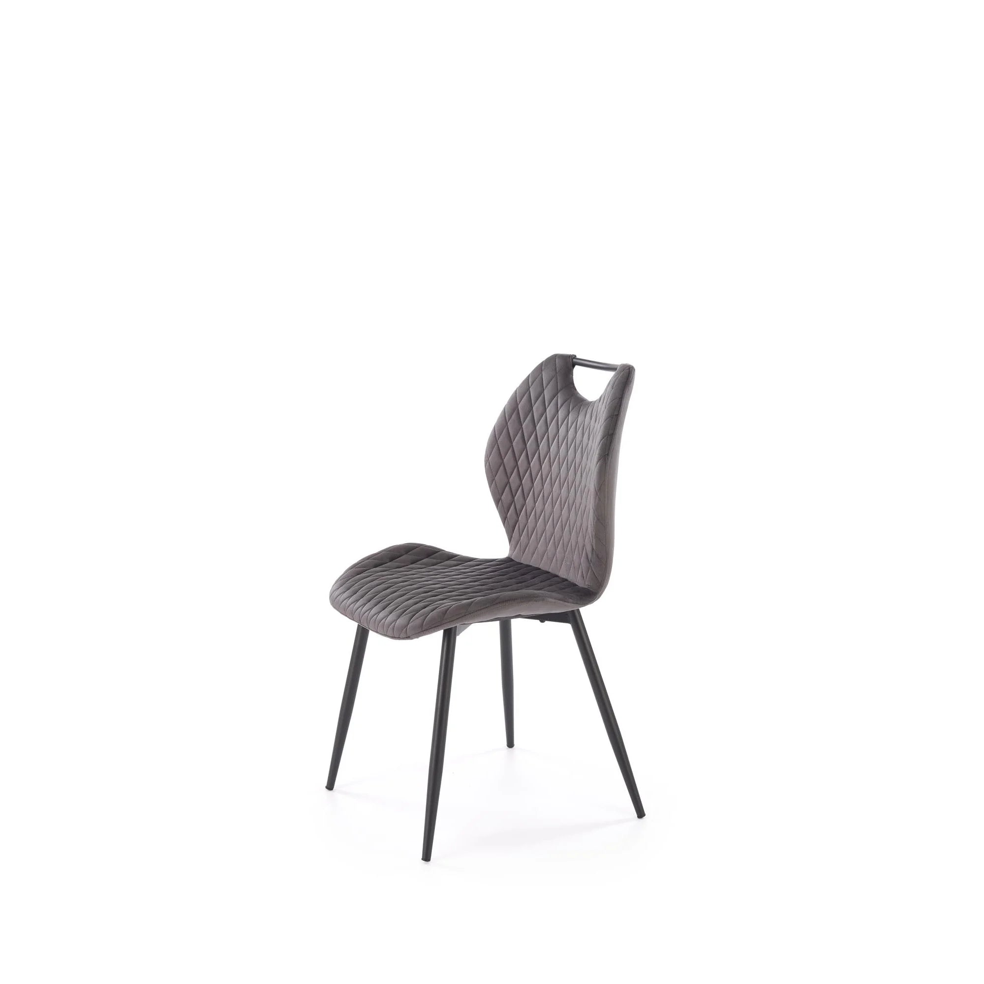 Scaun K569, gri - HLR 21, stofa catifelata/otel, 47x54x84 cm