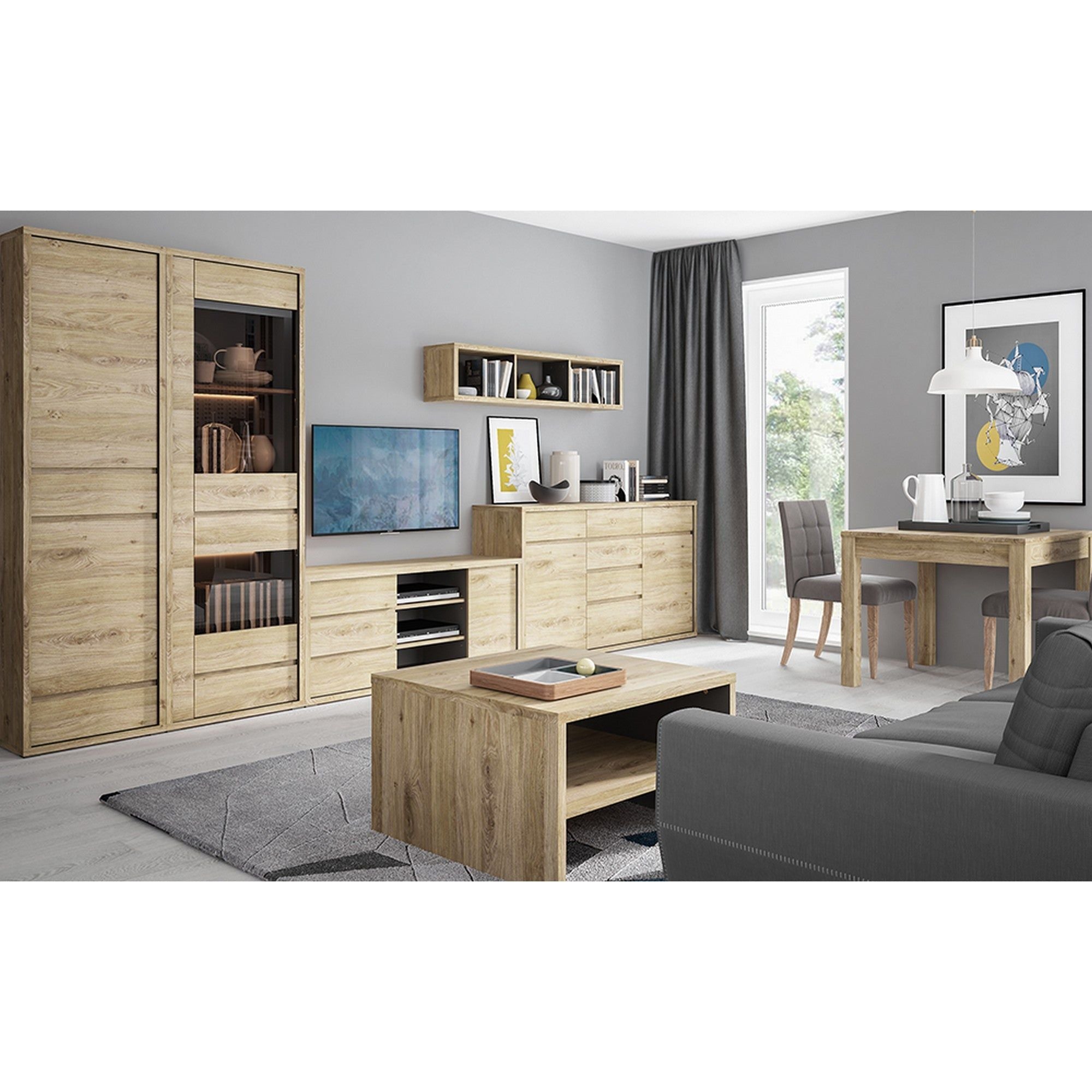Comoda SHELDON TIP 42, stejar, PAL laminat, 136x40x87 cm