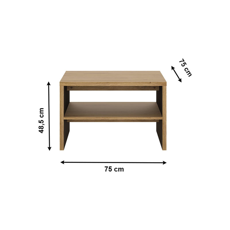 Masuta cafea SHELDON TIP 71, stejar, DTD laminat, 75x75x48.5 cm