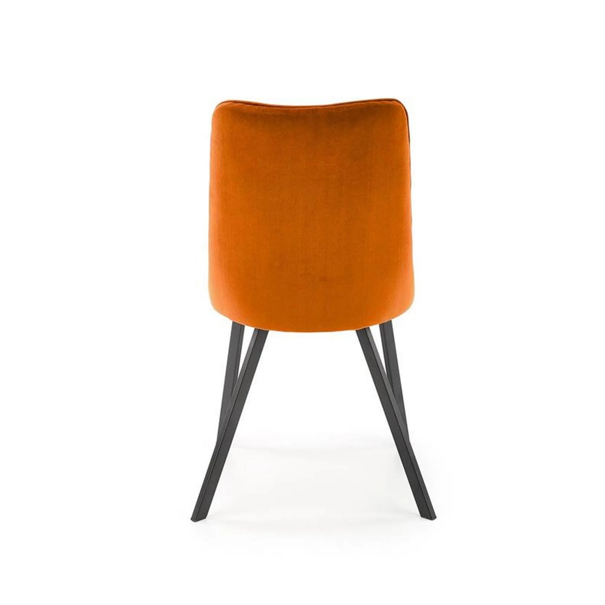 Scaun K450, caramiziu/negru, stofa catifelata/metal, 44x58x85 cm