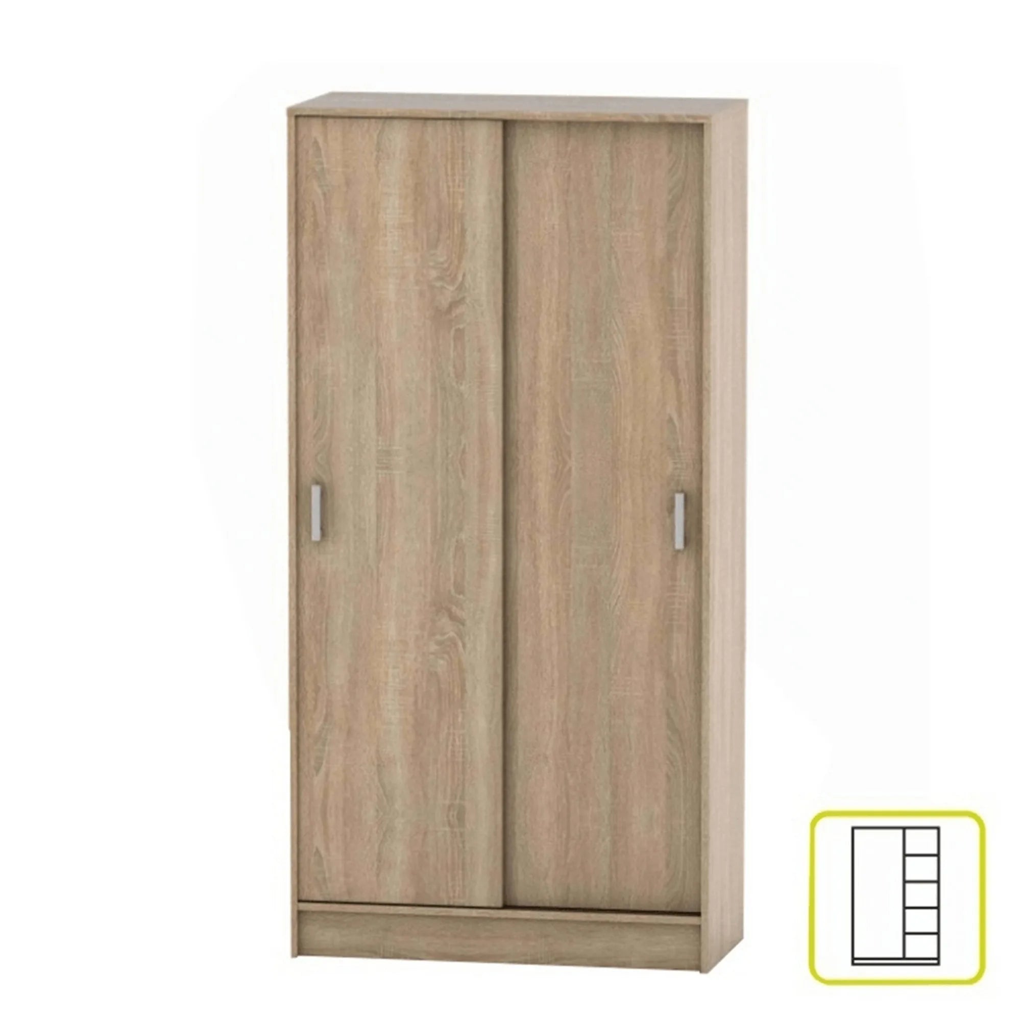 Dulap BETTY 4  BE04-003-00, stejar sonoma, DTD laminat, cu usi, 90x42x180 cm