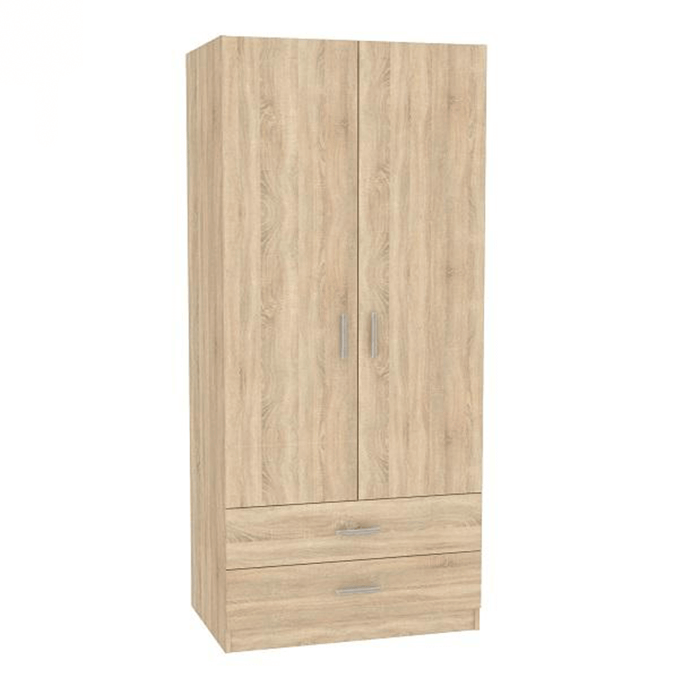 DULAP INVITA Tip 5, stejar sonoma, PAL melaminat, cu 2 usi si 2 sertare, 90x60x200 cm
