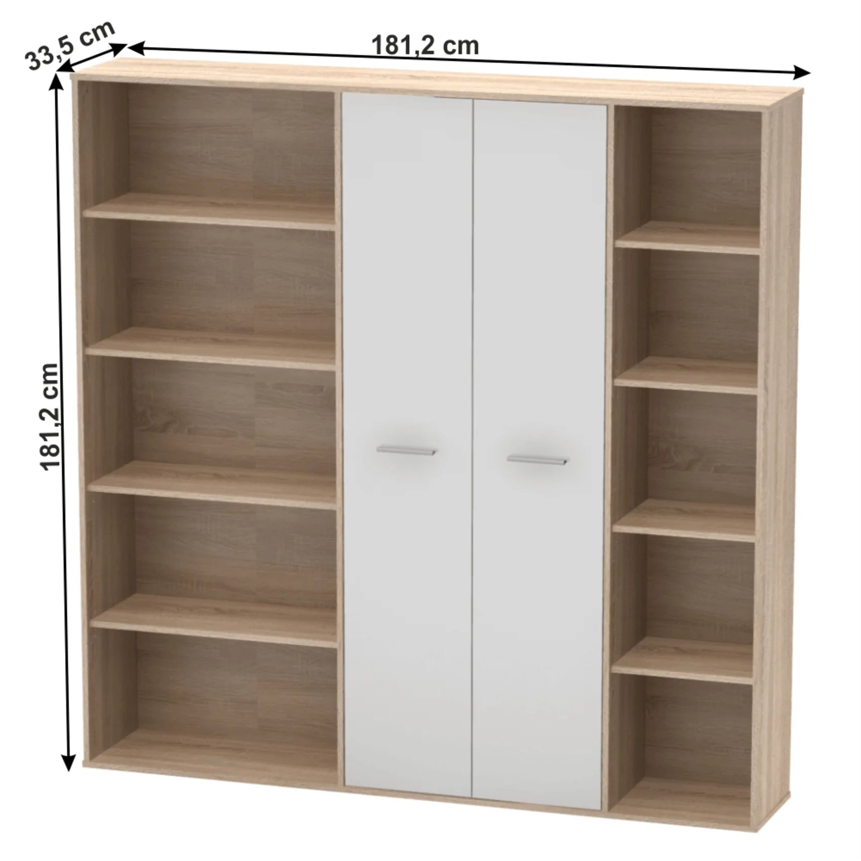 Dulap MAURUS NEW MA50, stejar sonoma/alb, PAL melaminat, 181x34x181 cm