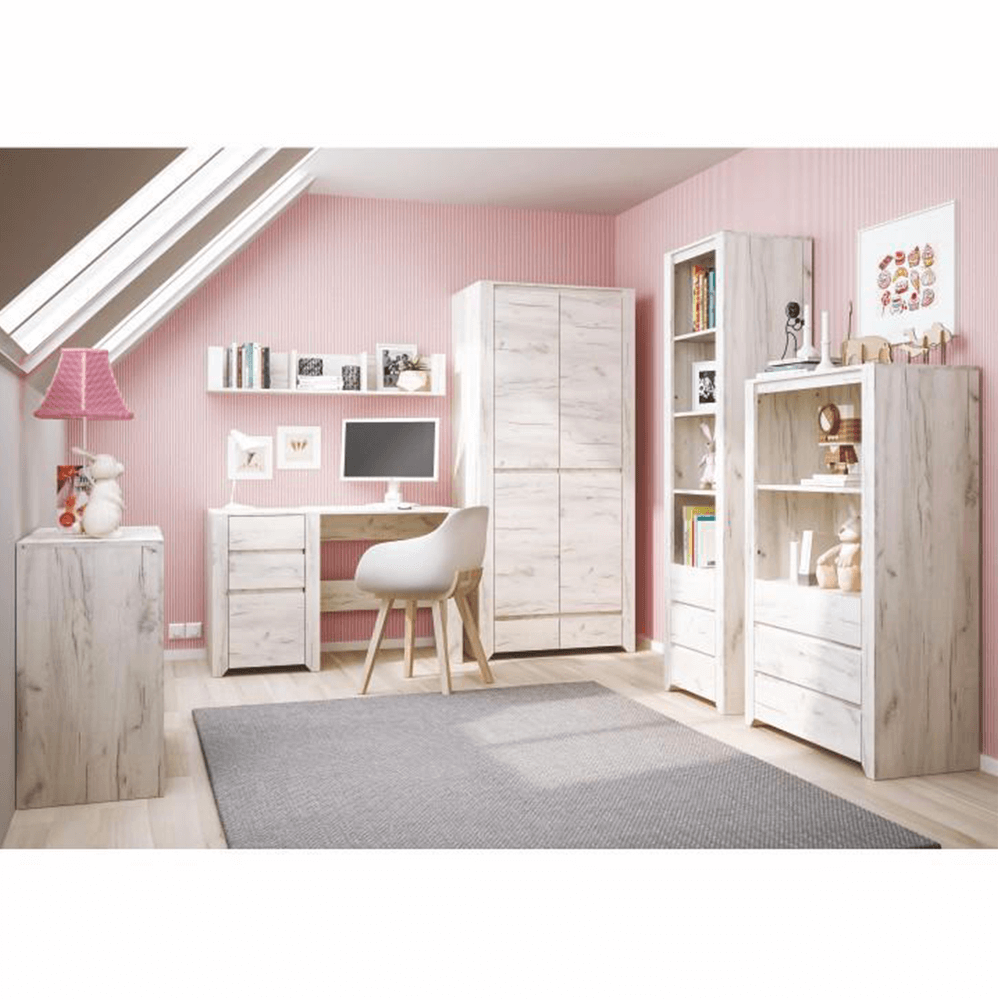 Birou ANGEL typ 80, alb craft, PAL melaminat, 119x60x77 cm