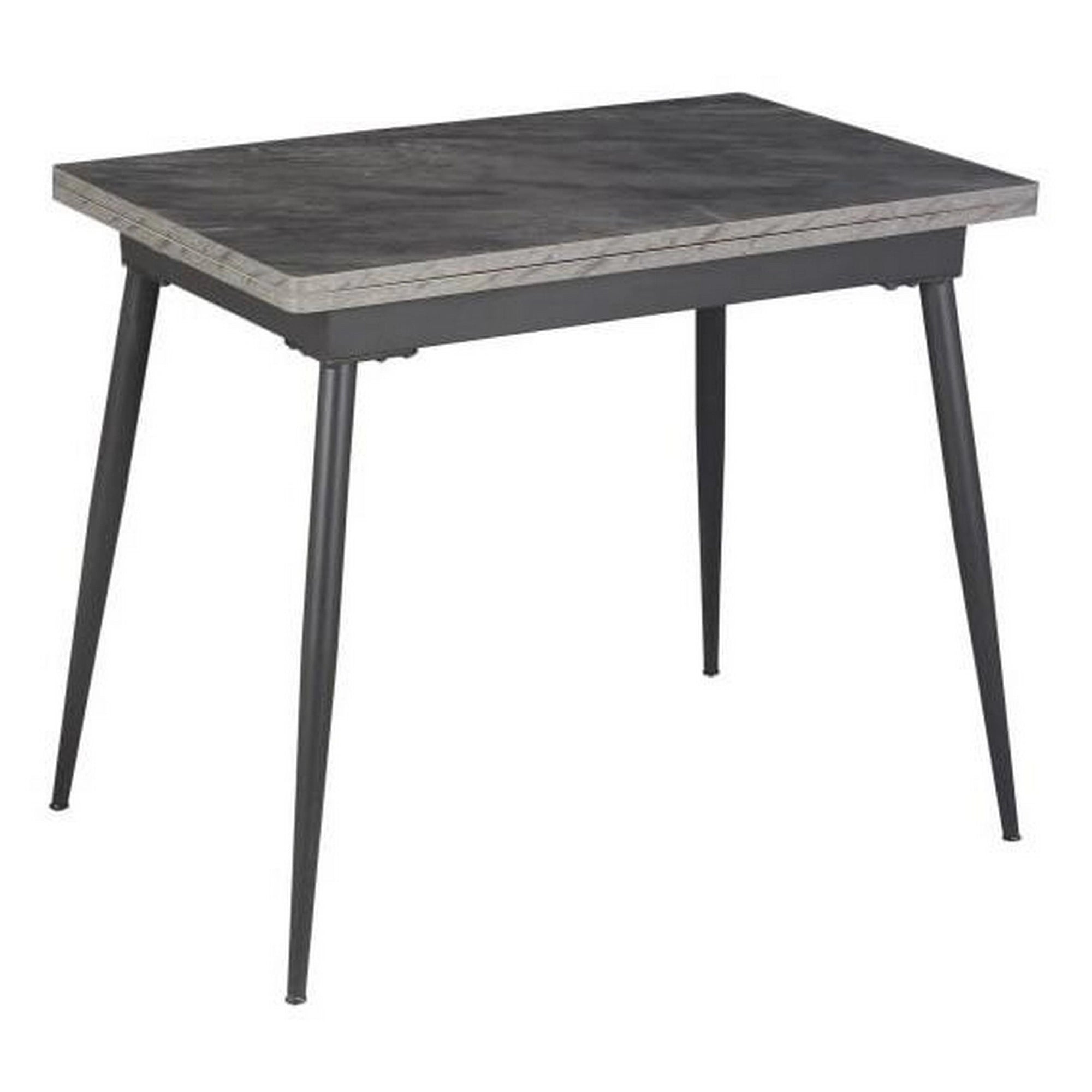 Masa extensibila SMART, gri cu efect de marmura/negru, 60/120x93x77 cm