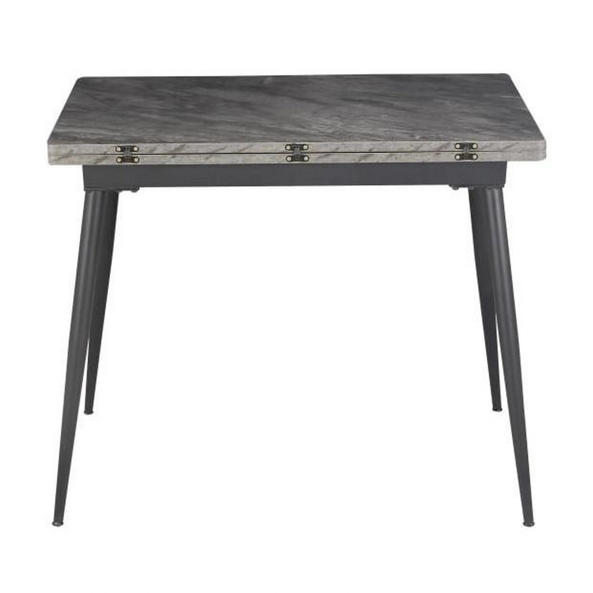 Masa extensibila SMART, gri cu efect de marmura/negru, 60/120x93x77 cm