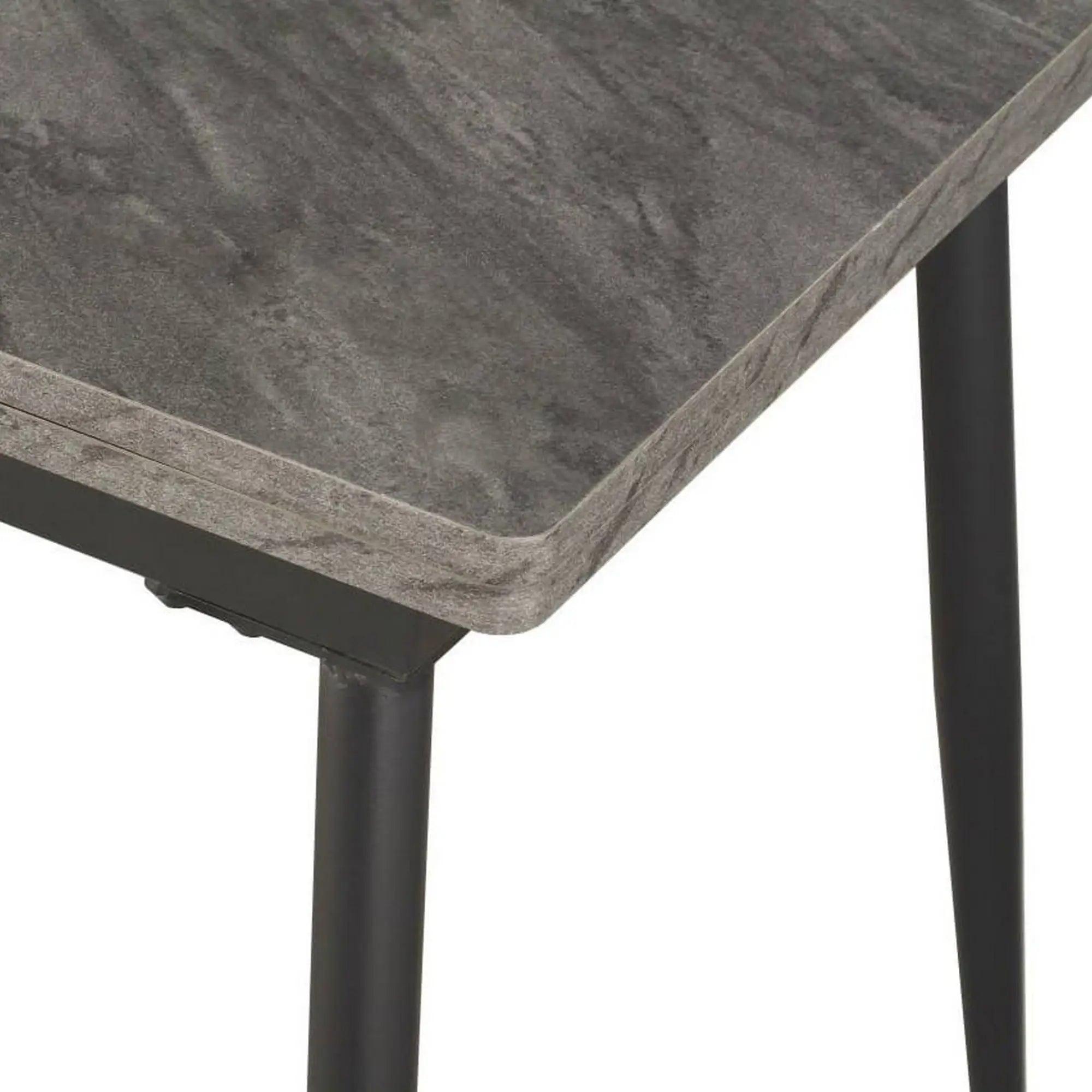 Masa extensibila SMART, gri cu efect de marmura/negru, 60/120x93x77 cm
