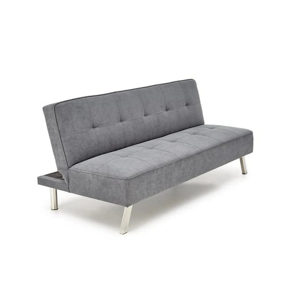 Canapea extensibila CARLITO, gri, stofa clasica/metal, 173x83/97x80 cm