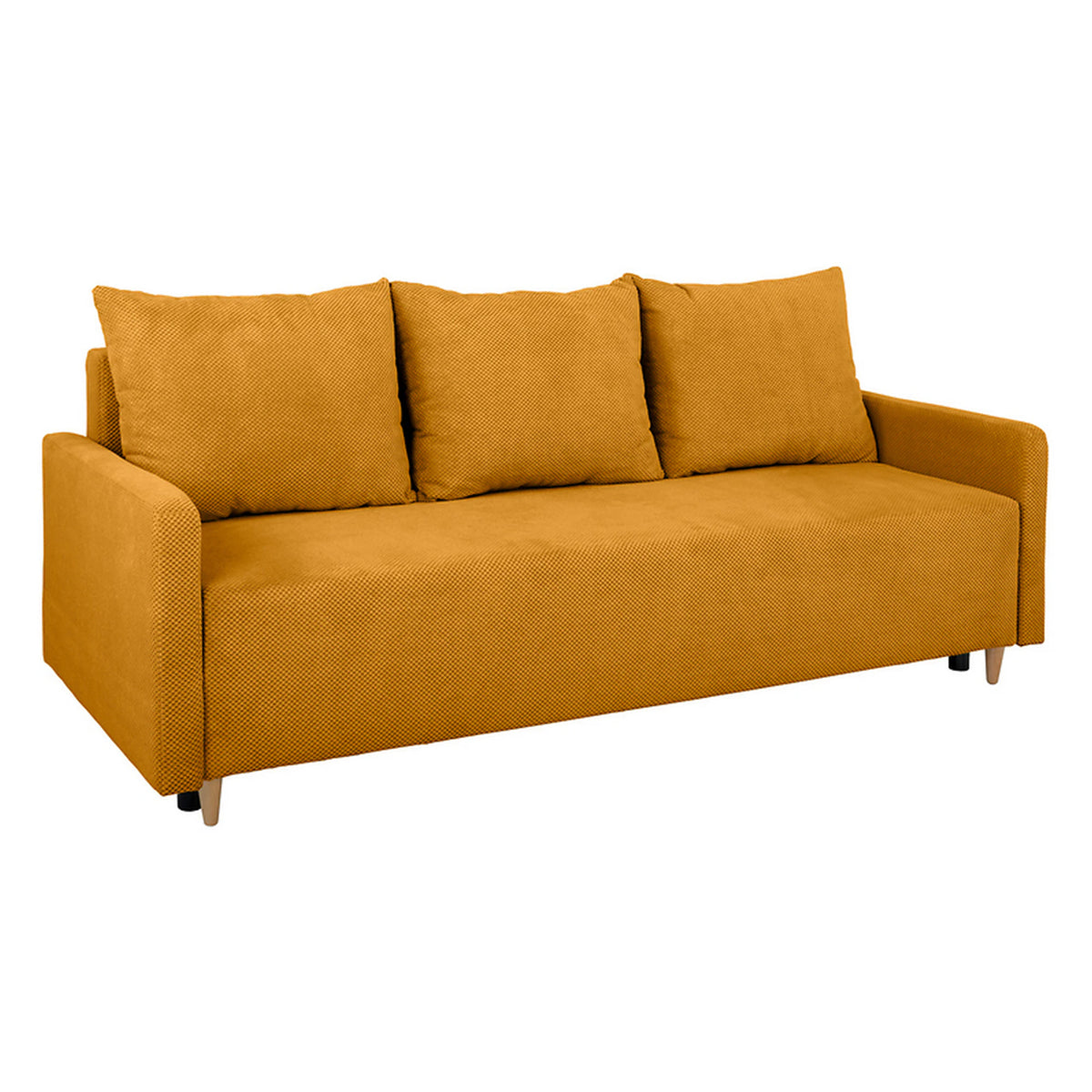Canapea extensibila SIGMA, stofa catifelata galben - Onega 19, 208x90x92 cm