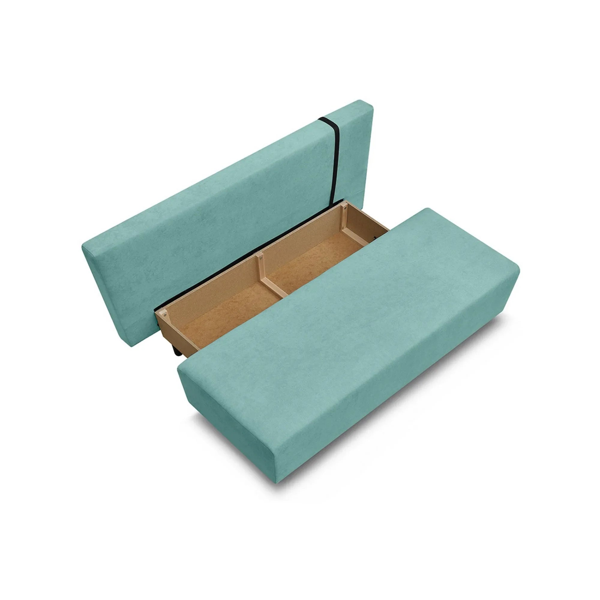 Canapea extensibila SUN, stofa catifelata verde menta - Enjoy new 18, 193x92x96 cm