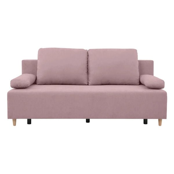 Canapea extensibila SUN, stofa catifelata roz - Enjoy New 19, 193x92x96 cm