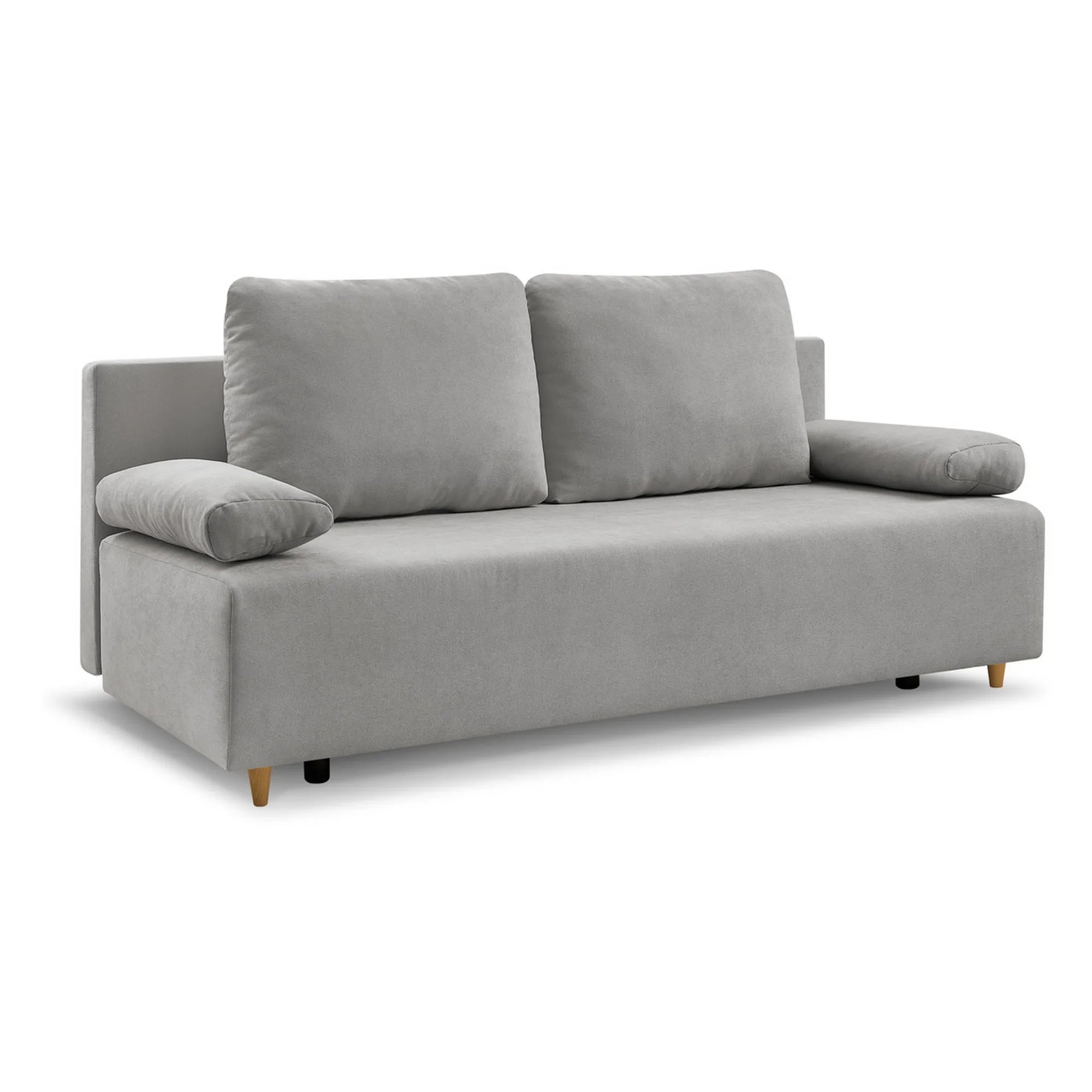 Canapea extensibila SUN, stofa catifelata gri - Enjoy New 45, 193x92x96 cm