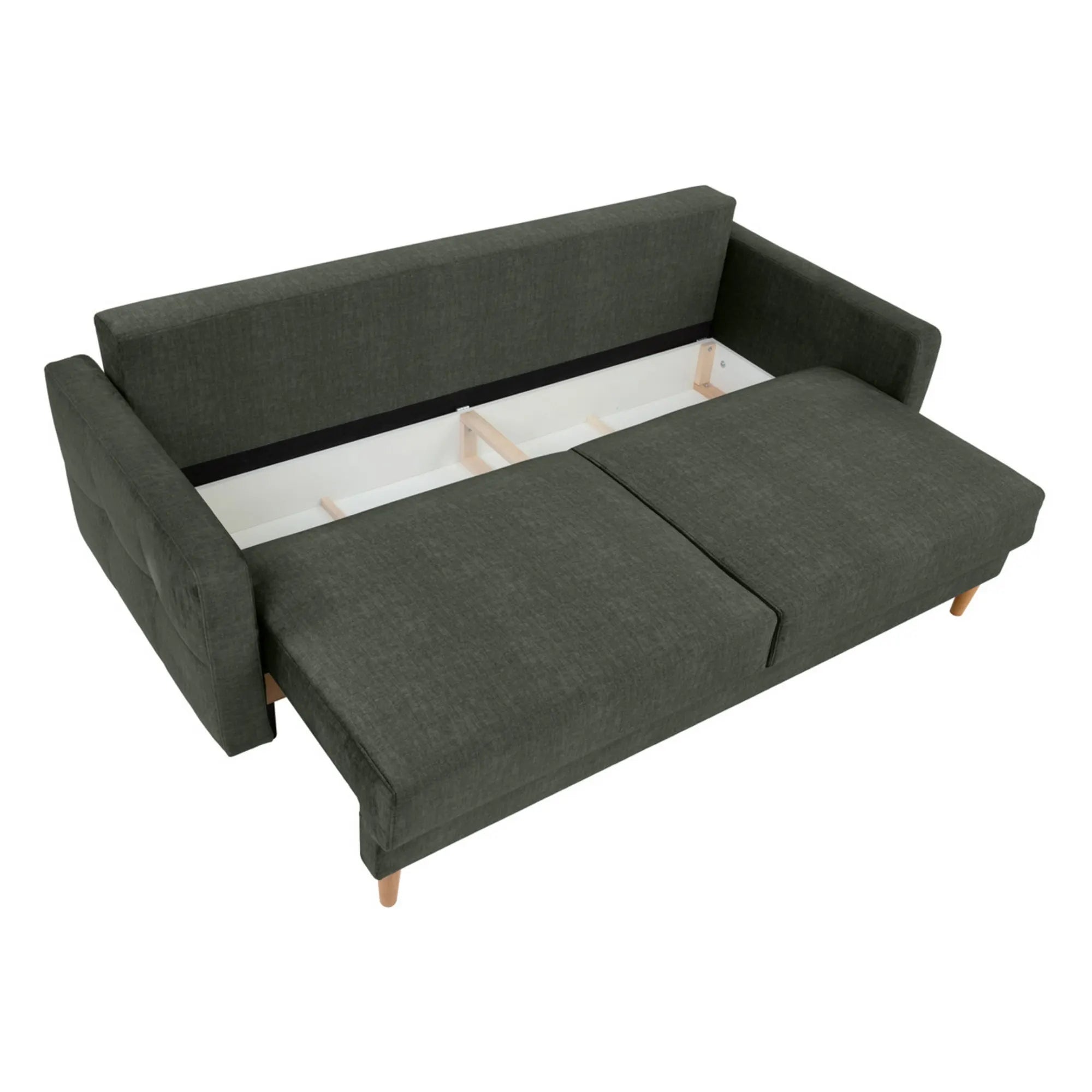 Canapea extensibila TORENT, stofa catifelata verde - Vogue 11, 220x98x95 cm